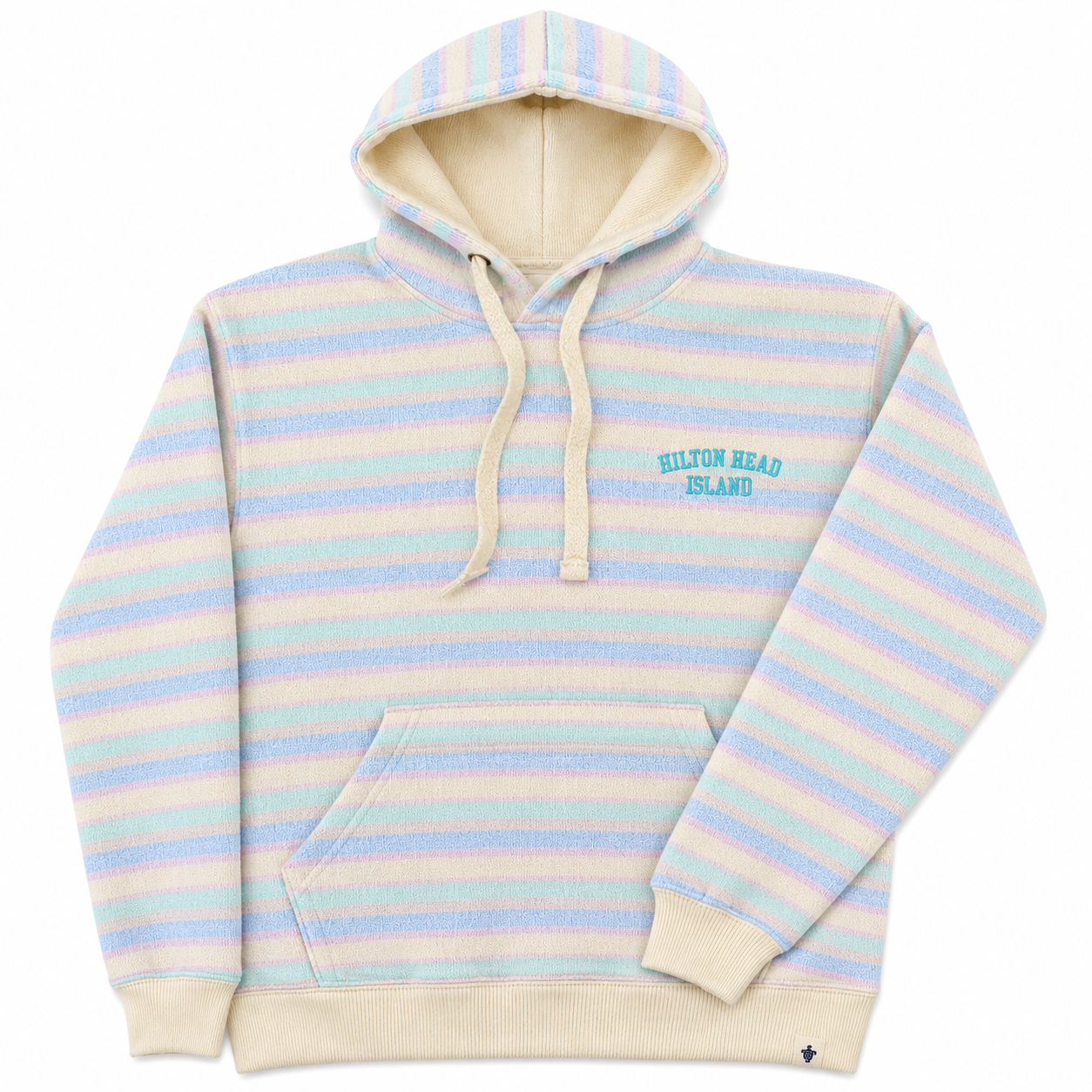 Hilton Head Embroidered Nantucket Stripe Hooded Sweatshirt