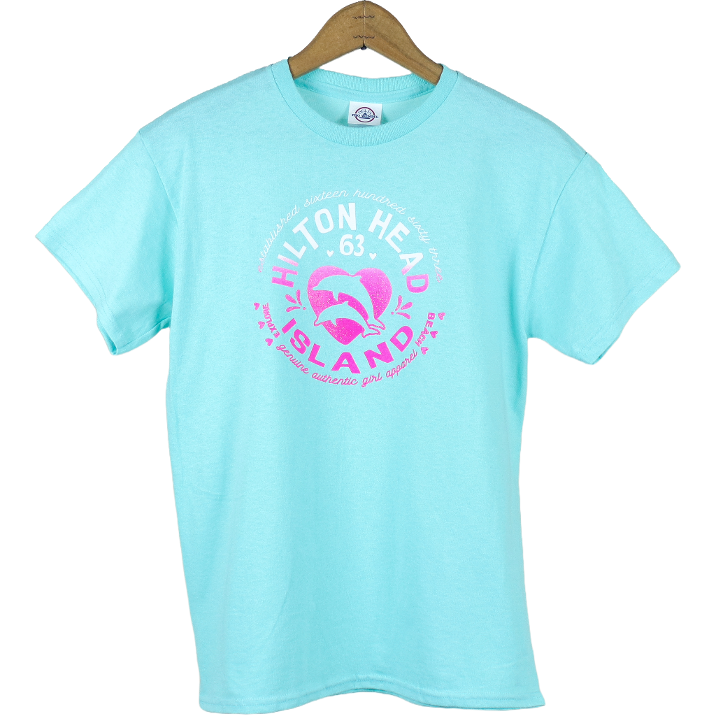 Youth Hilton Head Island Half Heart Dolphin T-Shirt