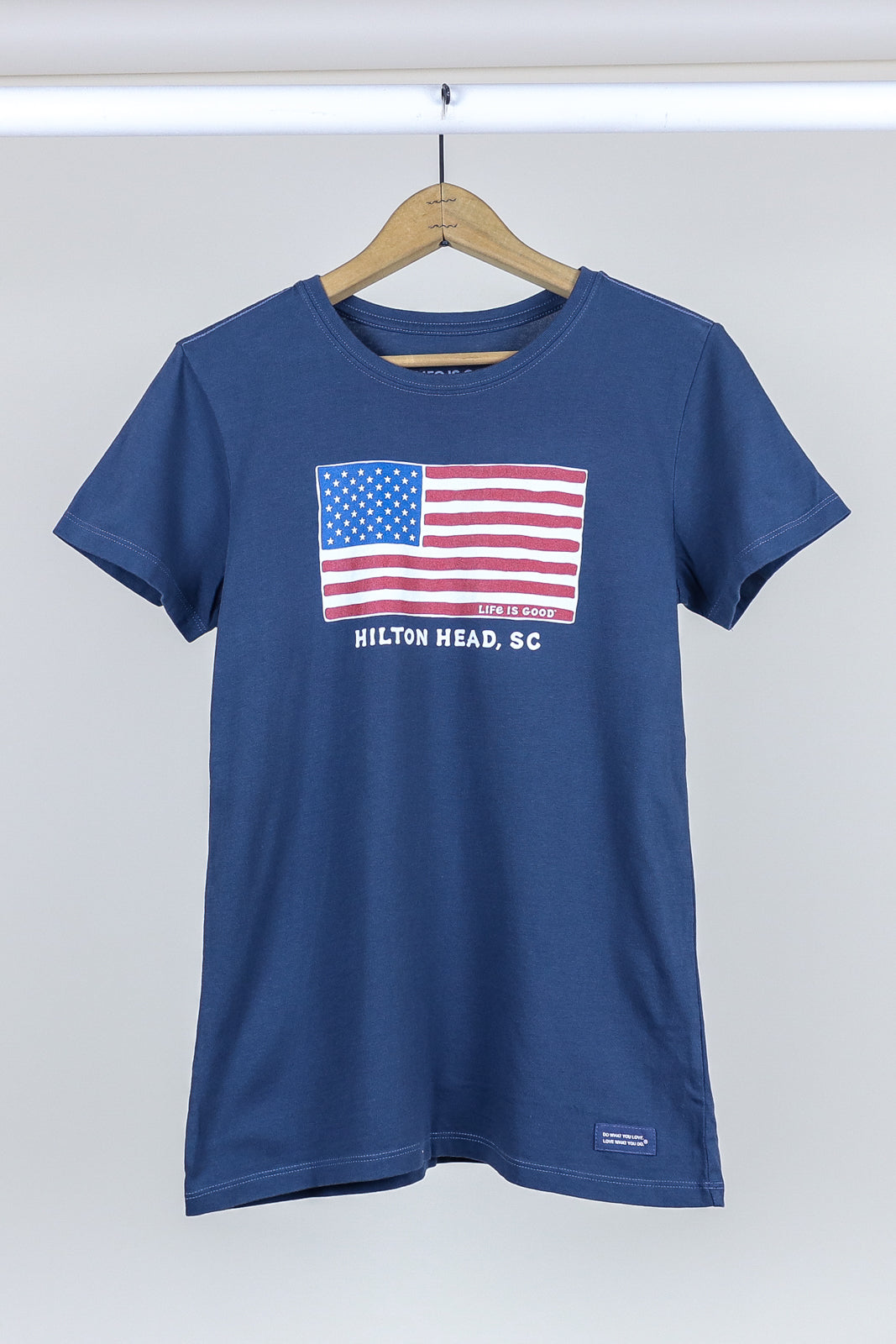 Life Is Good Hilton Head Island American Flag T-Shirt - Women